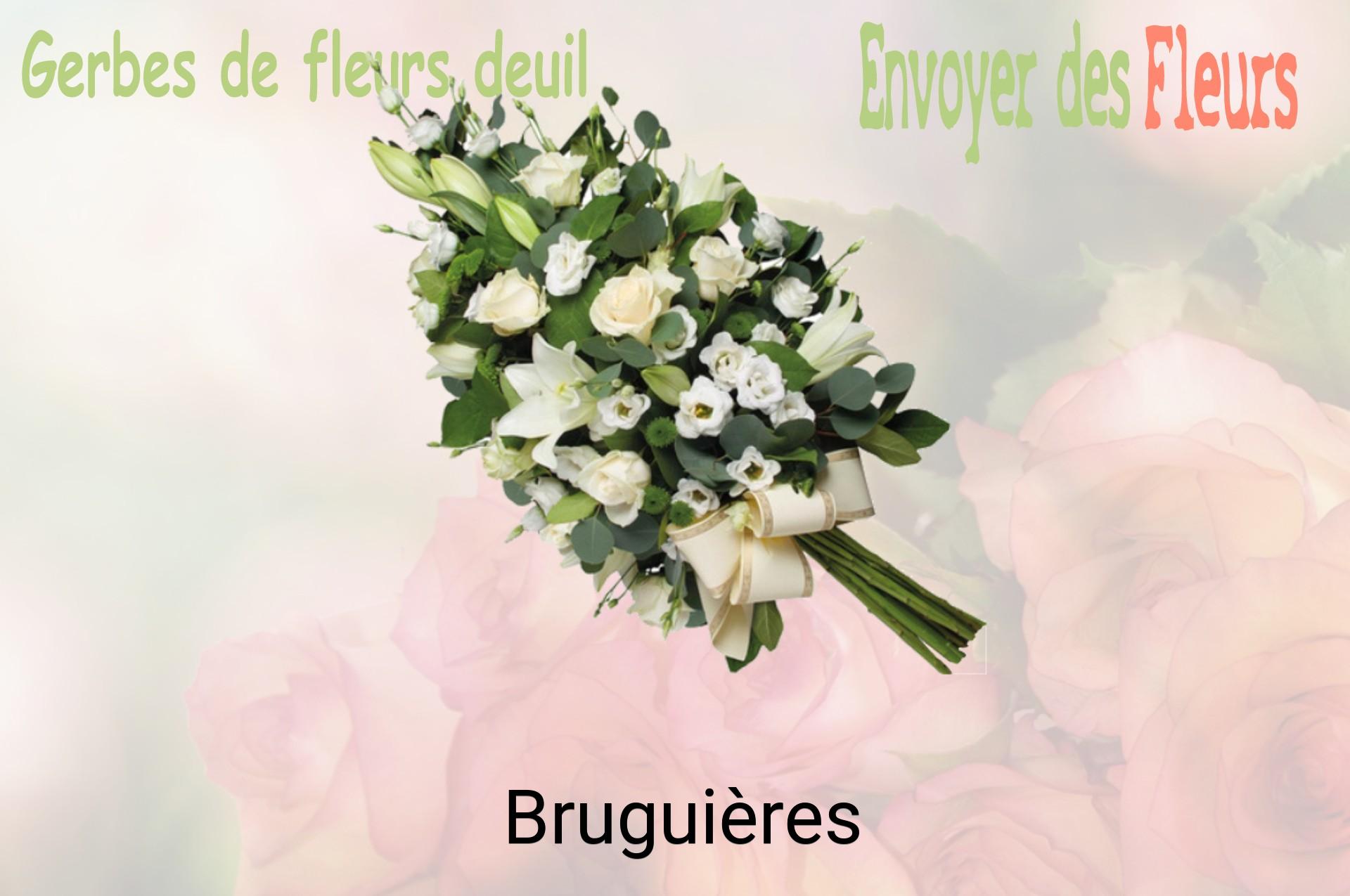 Gerbe de fleurs de deuil livrée à Bruguières